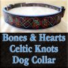 Bones and Hearts Celtic Knots on Black Designer Dog Collar Product Image No2