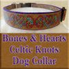 Gold Bones and Hearts Celtic Knots Designer Dog Collar Product Image No2