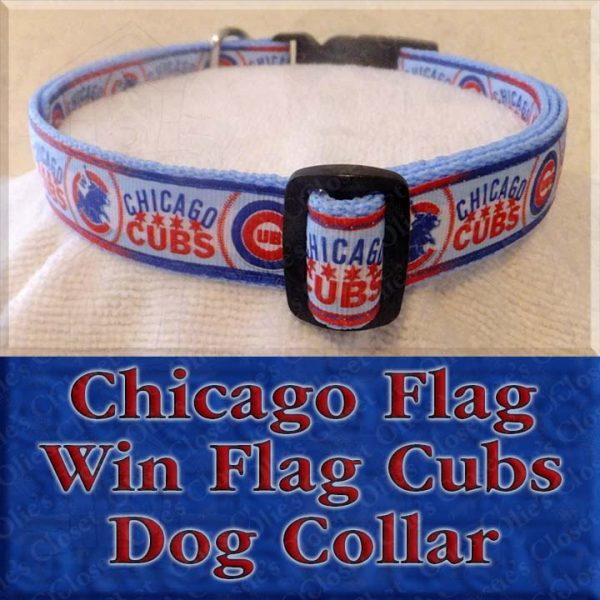 Chicago Cubs Win Flag Chicago Flag Designer Dog Collar Product Image No2