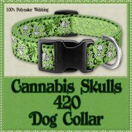 Cannabis Marijuana Skulls 420 Designer Dog Collar Product Image No1