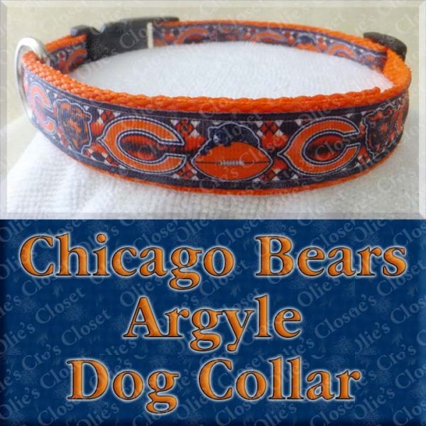 Chicago Bears Fancy Argyle Dog Collar Product Image No1