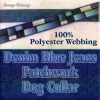 Patchwork Denim Blue Jeans Faux Look Designer Polyester Webbing Dog Collar Product Image No3