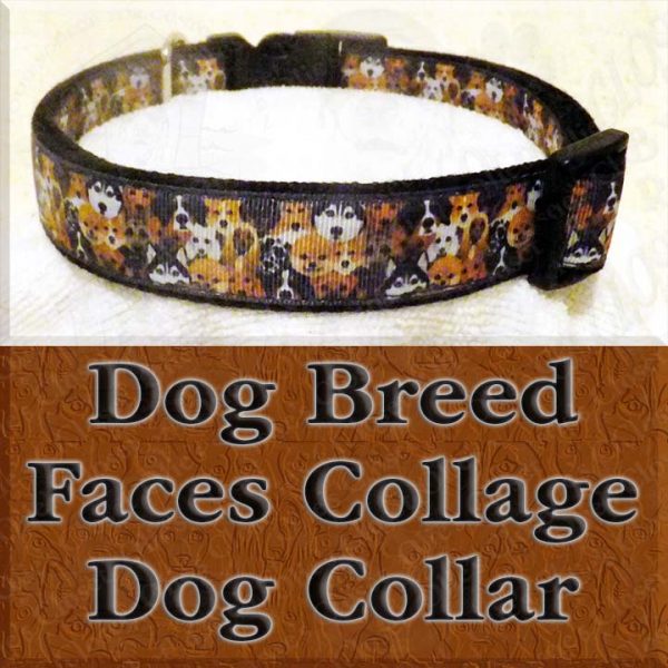 Dog Breed Faces Dog Collar Product Image No2