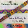 Grateful Dead Colorful Squares Polyester Webbing Designer Dog Collar Product Image No2