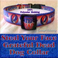 Grateful Dead Steal My Face Polyester Webbing Designer Dog Collar Product Image No2