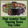 Grateful Dead Plaid Dancing Bears Designer Dog Collar Product Image No1