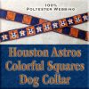 Houston Astros H Logo Orange Navy Squares Polyester Webbing Designer Dog Collar Product Image No2