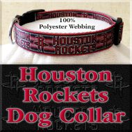 Houston Rockets Basketball Polyester Webbing Designer Dog Collar Product Image No3