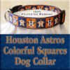 Houston Astros H Logo Orange Navy Squares Polyester Webbing Designer Dog Collar Product Image No4
