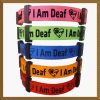 I Am Deaf Neon Polyester Webbing Designer Dog Collar Product Image No3