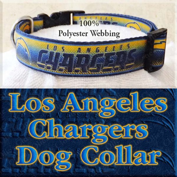 LA Los Angeles Chargers Football Polyester Webbing Designer Dog Collar Product Image No3