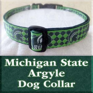Michigan State University Spartans Argyle Designer Dog Collar Product Image No3