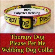 Therapy Dog Please Pet Me Misfit Paws Polyester Webbing Designer Dog Collar Product Image No1