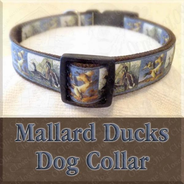 Mallard Ducks Designer Dog Collar Product Image No1