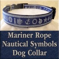 Mariner Rope Nautical Symbols Designer Dog Collar Product Image No1