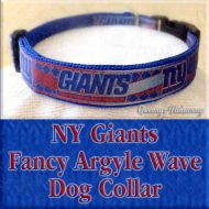 New York Giants Fancy Wavy Argyle Dog Collar Product Image No2