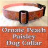 Ornate Fancy Peach Paisley Designer Dog Collar Product Image No2
