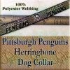 Pittsburgh Penguins Ice Hockey Herringbone Polyester Webbing Designer Dog Collar Product Image No2