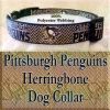 Pittsburgh Penguins Ice Hockey Herringbone Polyester Webbing Designer Dog Collar Product Image No1