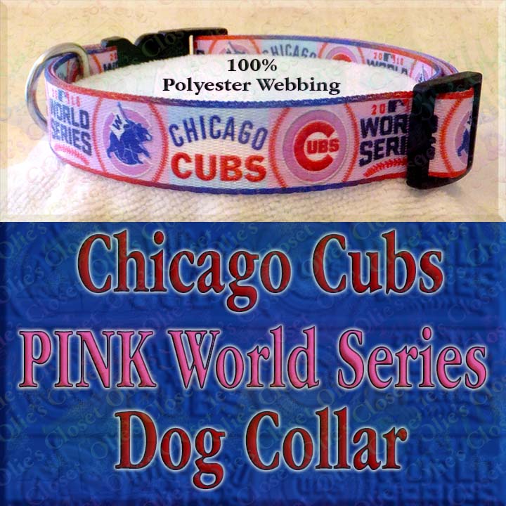 Chicago Cubs PINK World Series Champions Designer Dog Collar – Custom  Design Dog Collars