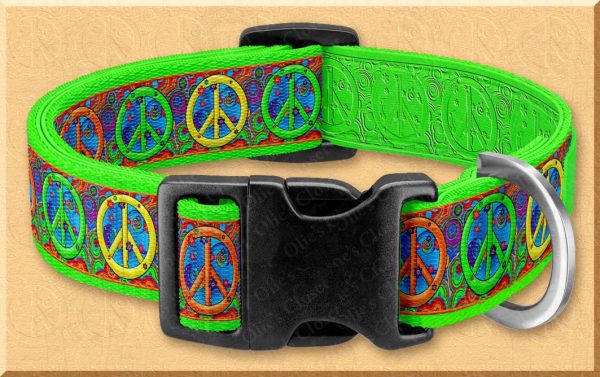 Peace Signs NEON Color Options Dog Collar