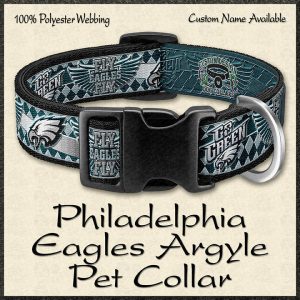 Philadelphia Eagles Argyle Go Green Fly Eagles Fly Pet Collar Product Image No1