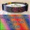 Psychedelic Swirls Grateful Dead Dancing Bears Polyester Webbing Designer Dog Collar Product Image No4