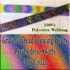Psychedelic Swirls Grateful Dead Dancing Bears Polyester Webbing Designer Dog Collar Product Image No3
