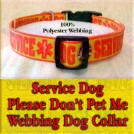 Service Dog Please Don't Pet Me I'm Working Polyester Webbing Designer Dog Collar Product Image No2