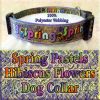 Spring Theme Pastel Hibiscus Flowers Polyester Webbing Designer Dog Collar Product Image No3