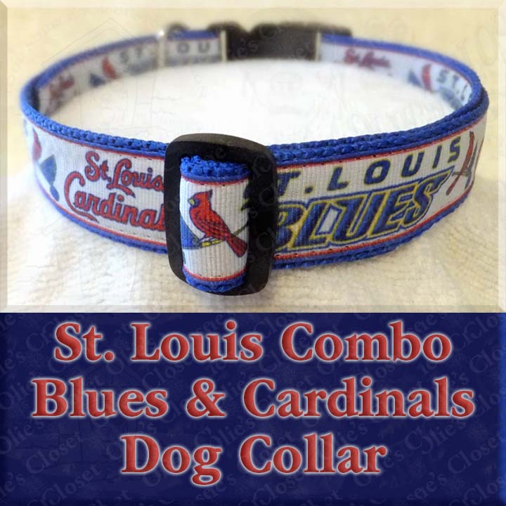 Saint Louis Cardinals and Blues Combo Baseball Ice Hockey Designer Novelty Dog Collar is ...