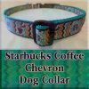 Starbucks Chevron Black on Green Dog Collar Product Image No2