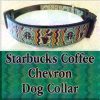 Starbucks Chevron Green on Black Dog Collar Product Image No1