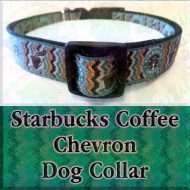 Starbucks Chevron Green on Black Dog Collar Product Image No2