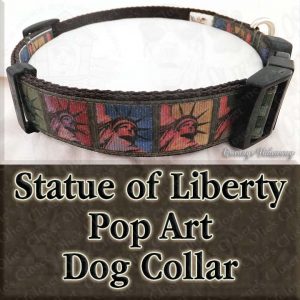 Statue of Liberty Pop Art Dog Collar Product Image No2