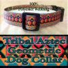 Tribal Aztec Geometric Polyester Webbing Designer Dog Collar Product Image No3