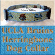 UCLA University of California Los Angeles Bruins Herringbone Polyester Webbing Designer Dog Collar Product Image No2