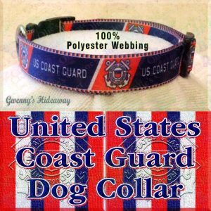 US United States Coast Guard Polyester Webbing Designer Dog Collar Product Image No2
