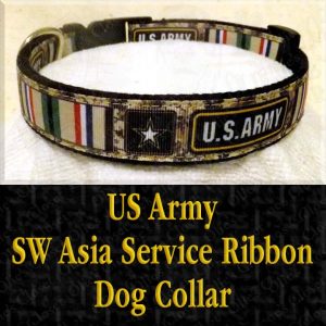 US Army SW Asia Desert Storm Service Ribbon Designer Dog Collar Product Image No1