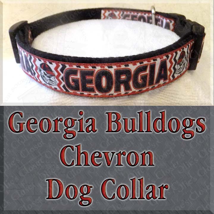 University of Georgia Bulldogs CHEVRON Designer Novelty Dog Collar is