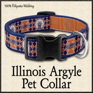 University of Illinois Argyle Pet Collar Product Image No1