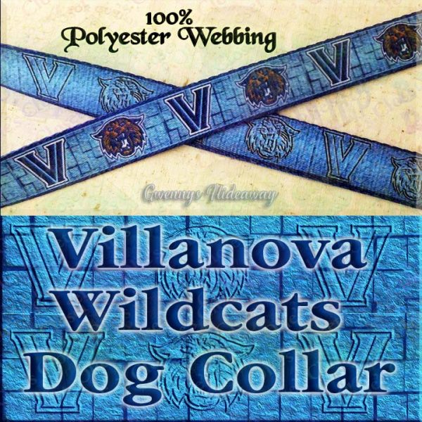 Villanova University Wildcats Polyester Webbing Designer Dog Collar Product Image No1