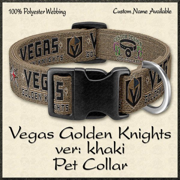 Vegas Golden Knights KHAKI NHL Ice Hockey Pet Collar Product No1