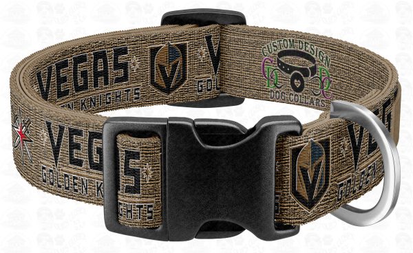 Vegas Golden Knights KHAKI NHL Ice Hockey Pet Collar Product No2