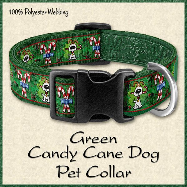 GREEN 2021 Candy Cane Dog Xmas Christmas Holiday Pet Collar Product Image No1