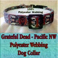 Grateful Dead Dog Collar Pacific Northwest Believe It If You Need It Designer Polyester Webbing Dog Collar Product Image No2