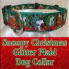 Christmas Snoopy Xmas Glitter Plaid Designer Dog Collar Product Image No2