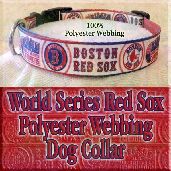 World Series Boston Red Sox Designer Dog Collar Product Image No3