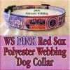 World Series PINK Boston Red Sox Designer Dog Collar Product Image No3