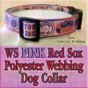 World Series PINK Boston Red Sox Designer Dog Collar Product Image No4